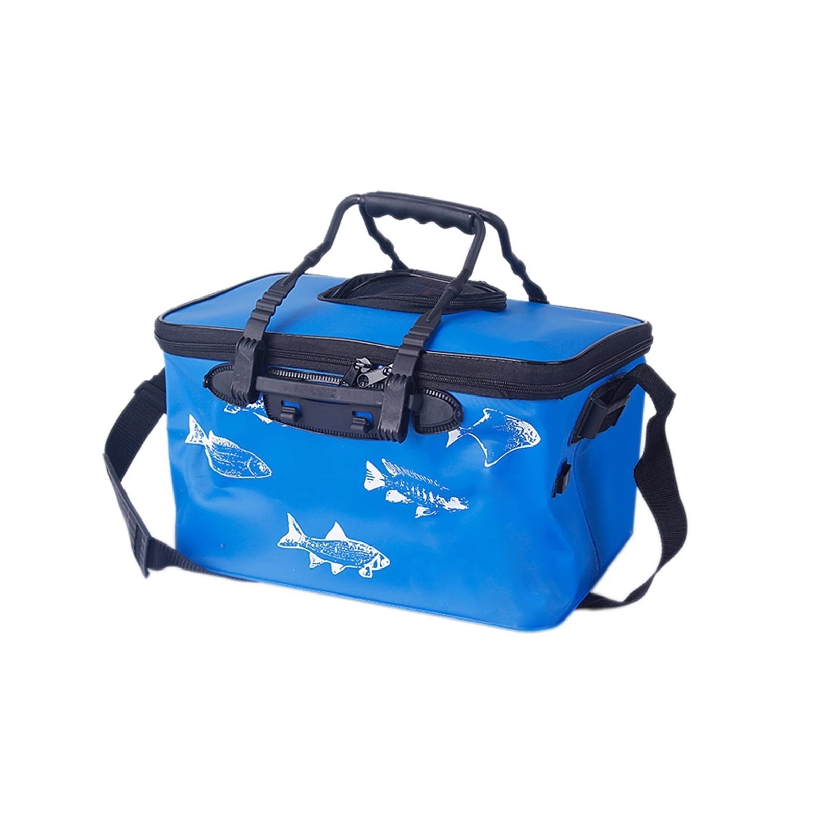 wiadro wędkarskie Składane wiadro wędkarskie EVA z osłoną z siatki świetlikowej Miękkie pudełko rybackie z paskiem beczka wędkarska