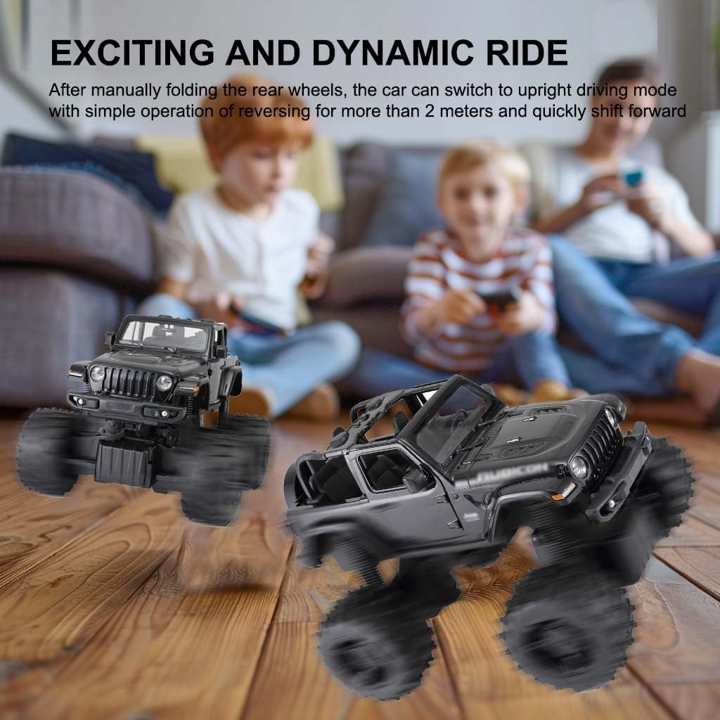 1:14 Big RC Rock Crawler RC Buggy for Jeep, 2.4GHz Pickup RC Cars with LED Light, Openable Doors, Off Road Remote Control Truck Gift for Adult, Kid, Boy, Girl, Black
