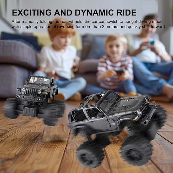 1:14 Big RC Rock Crawler RC Buggy for Jeep, 2.4GHz Pickup RC Cars with LED Light, Openable Doors, Off Road Remote Control Truck Gift for Adult, Kid, Boy, Girl, Black