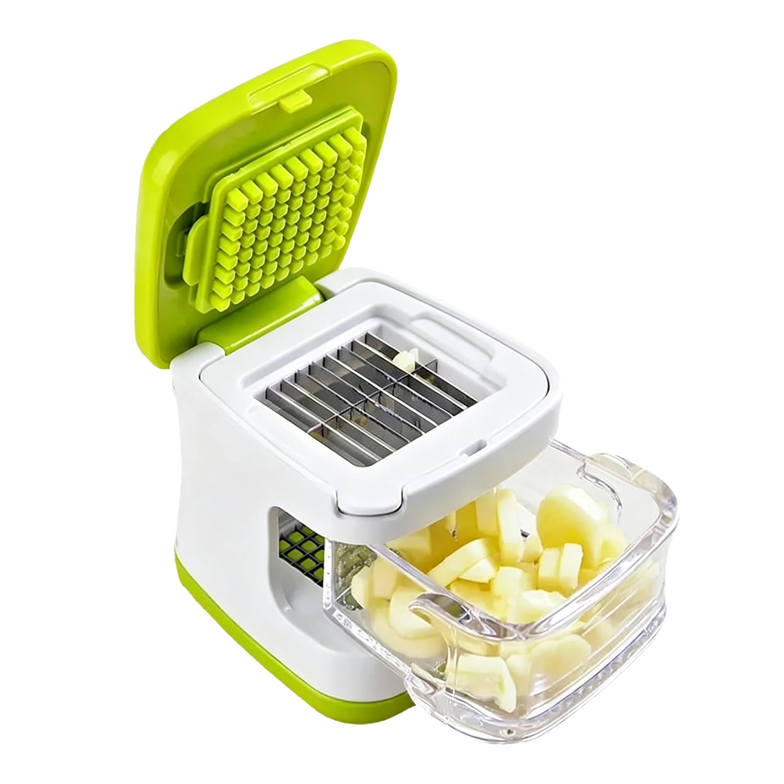 Garlic Chopper Press, 2 in 1 Mincer And Slicer, Hand Push Garlic Cutter for Kitchen, Dishwasher Safe Garlic Dicer Tool