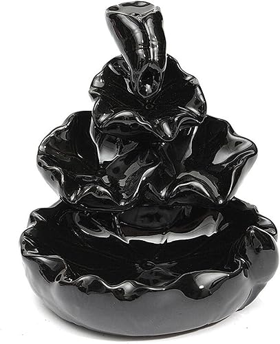 Miniatura 4 de Soporte para incienso en cascada, quemador de incienso de cerámica, hecho a mano, de cerámica, con 10 conos de incienso de reflujo