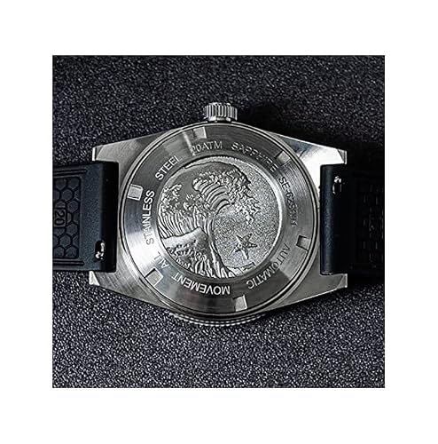 Seestern S404 Automatique Acier Bleu Date Silicone Diver Montre Homme – vue 5