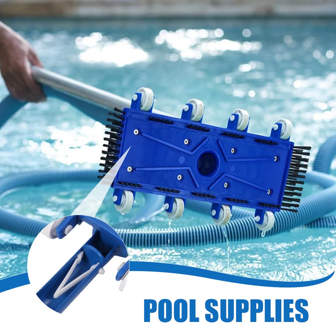 Brosse Feuille râteau Skimmer tête d'aspirateur pour Nettoyage de Piscine Spa