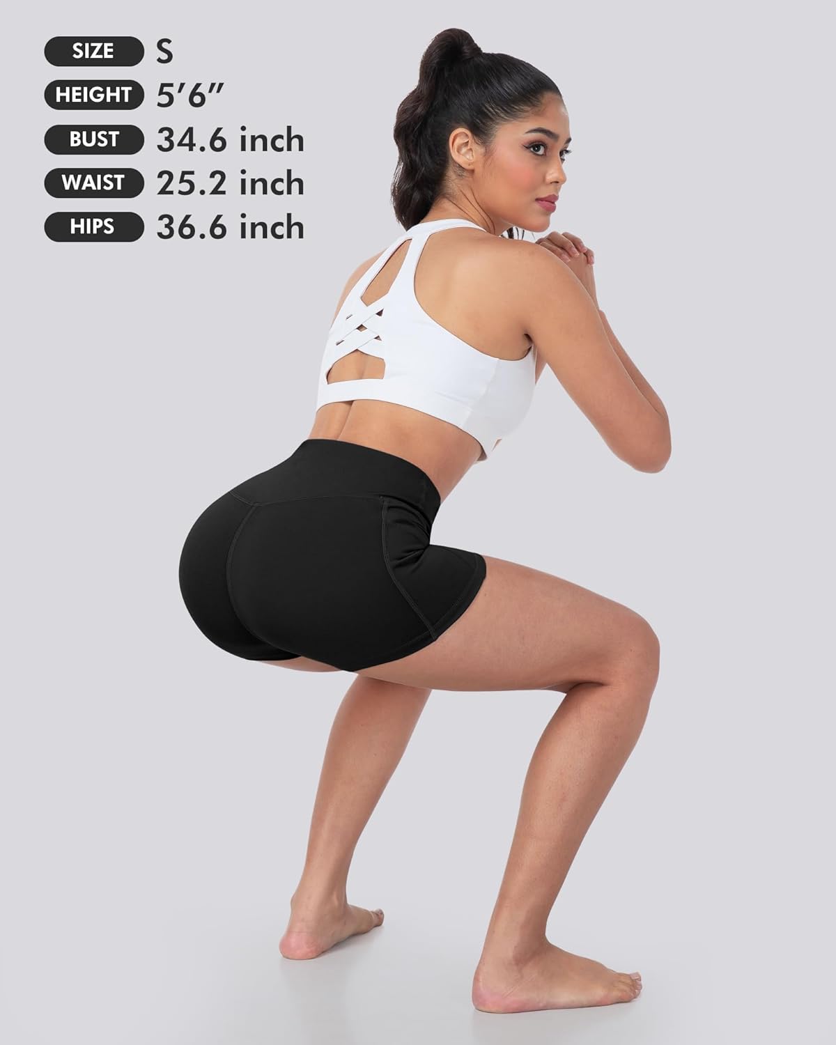 LZYVOO Biker Spandex Shorts Women, High Waisted Tummy Control Workout Yoga Shorts with Pockets - Image 6