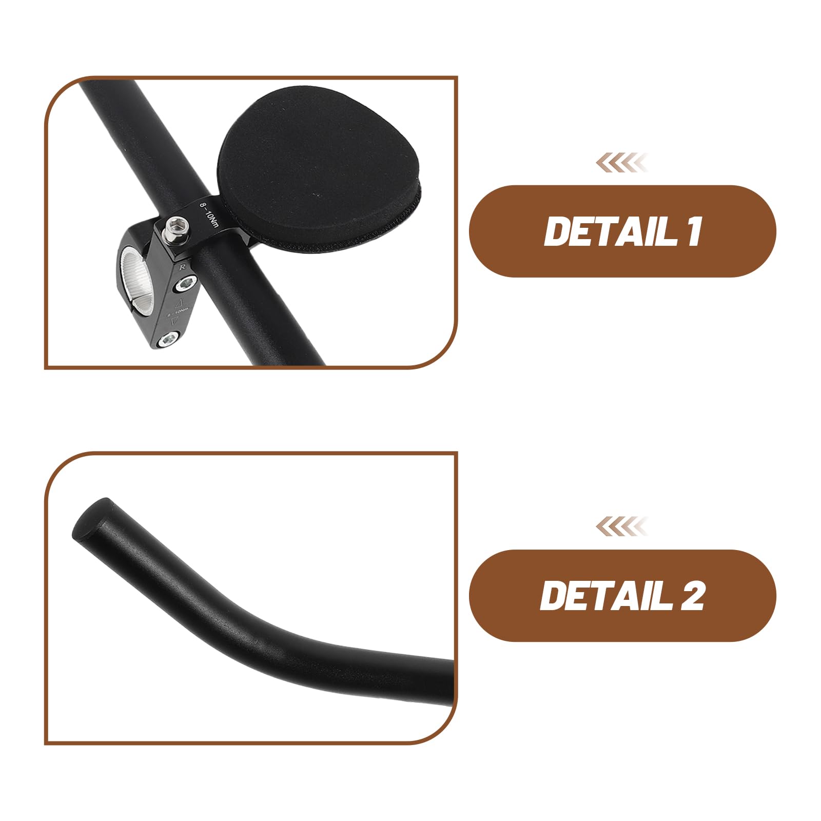 Sosoport Manubrio Bracciolo Aerodinamico in Lega di Alluminio per Bici da Corsa e Mountain Bike, Maniglia Poggia Bici Ergonomica per Ciclismo su Strada e off-Road, Compatibile 31,8/26/25,4