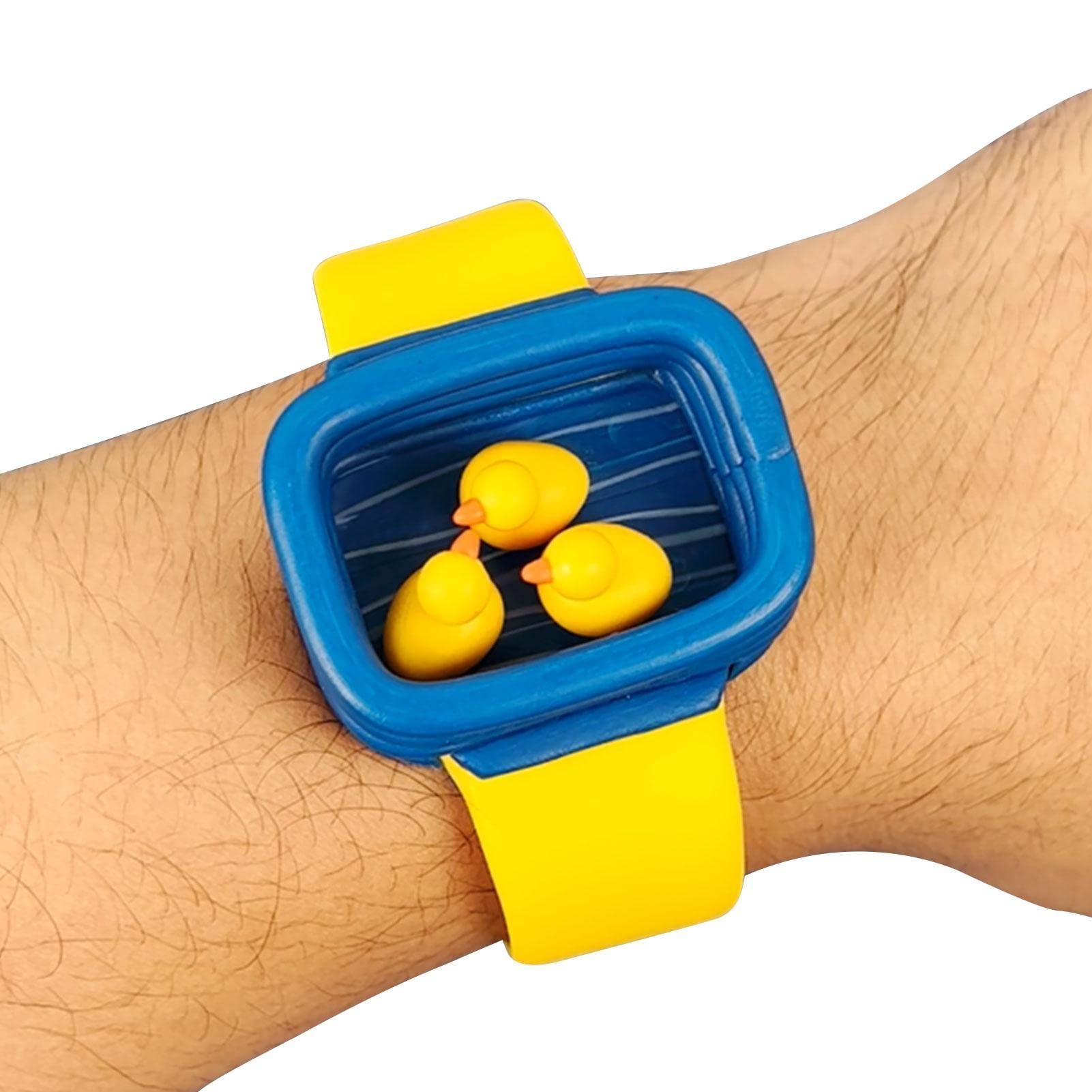 ASSIGN Rubber Duck Toy | Mini Swimming Pool Wristband Watch with Duck Figurines,Christmas Rubber Ducks Watch Toy, Fancy Christmas Party Favors for Bath, Shower, Carnival Prizes