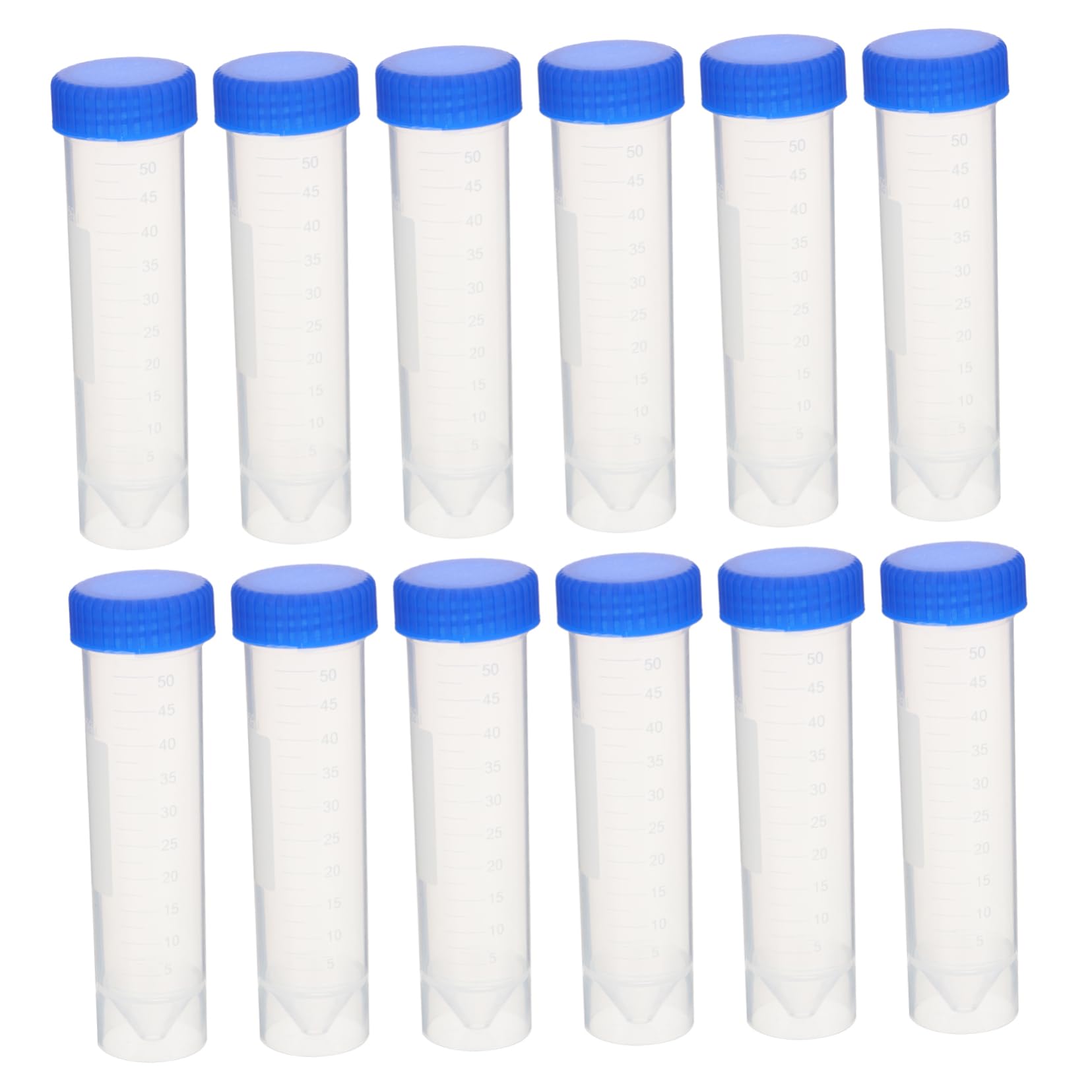 CIYODO 50pcs Conical Bottom Tube Falcon Tubes Polypropylene Tube Tubes with Caps Centrifuge Test Tubes Conical Test Tube Conical Tubes Reusable Test Tubes Plastic