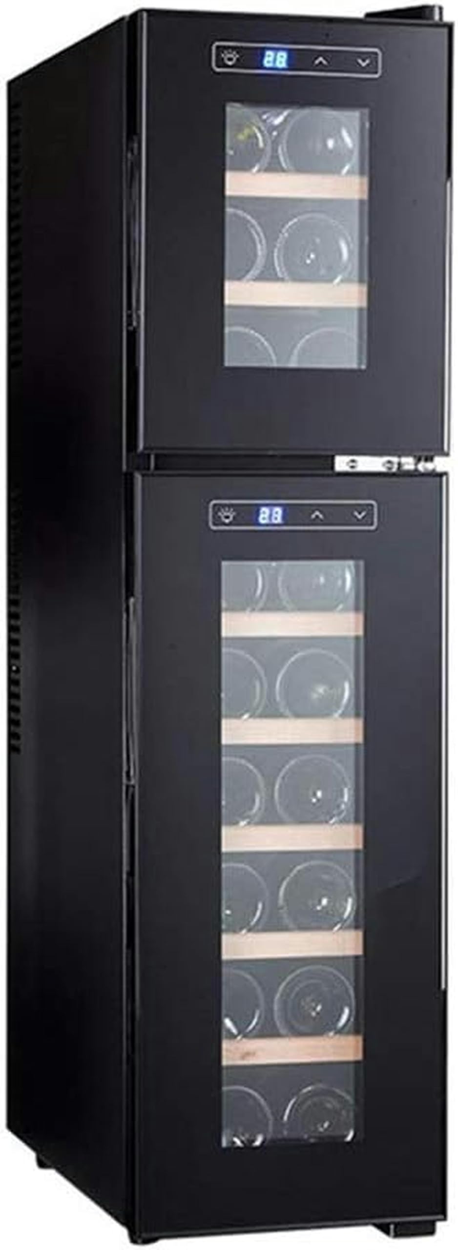 Cantinette per Vini Doppie, Superiori E Inferiori, Cantinette per Vini Indipendenti E Integrate, Acciaio Inox con Porta in Vetro, Refrigeratore