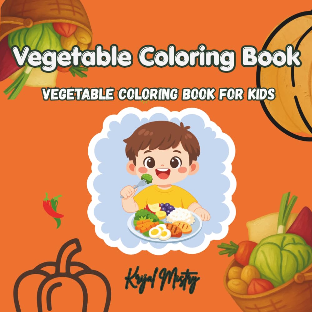 Vegetable Coloring Book: vegetable coloring book for Kids