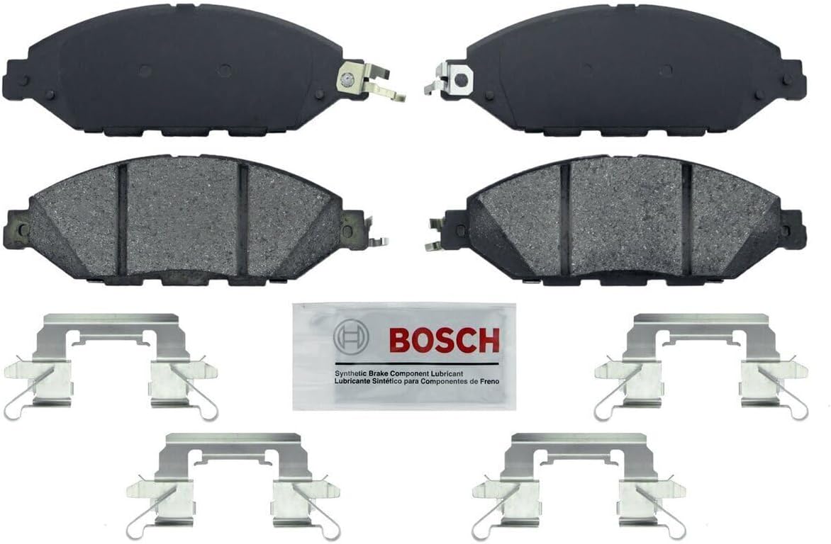 BOSCH BE1649H Blue Ceramic Disc Brake Pad Set With Hardware - Compatible With Select Infiniti JX35, QX60; Nissan Murano, Pathfinder; FRONT