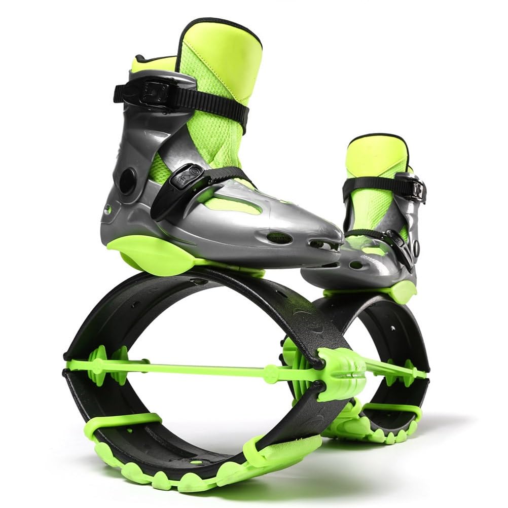 Jumps Shoes Green Grey Kangaroo Jumping Shoes Bounce Shoes for Kids – Comfortable and Stylish Design – Unisex Design，Small size/32-34 EU