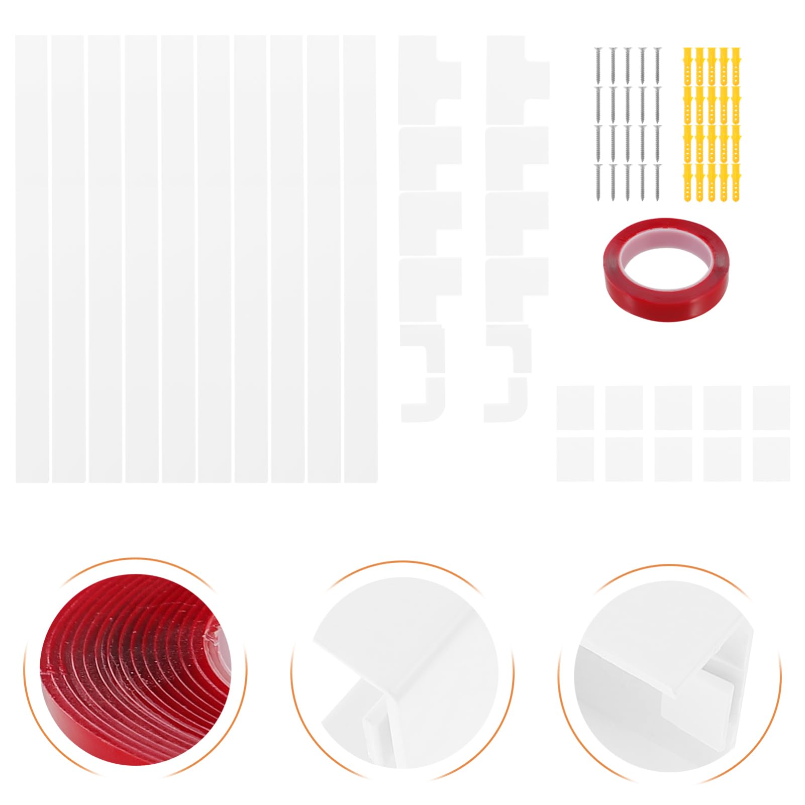 Kit Canalina per Cavi Pvc 40x3x1.5cm Nasconde Fili Elettrici per Ufficio o Tv a Muro Adesivo
