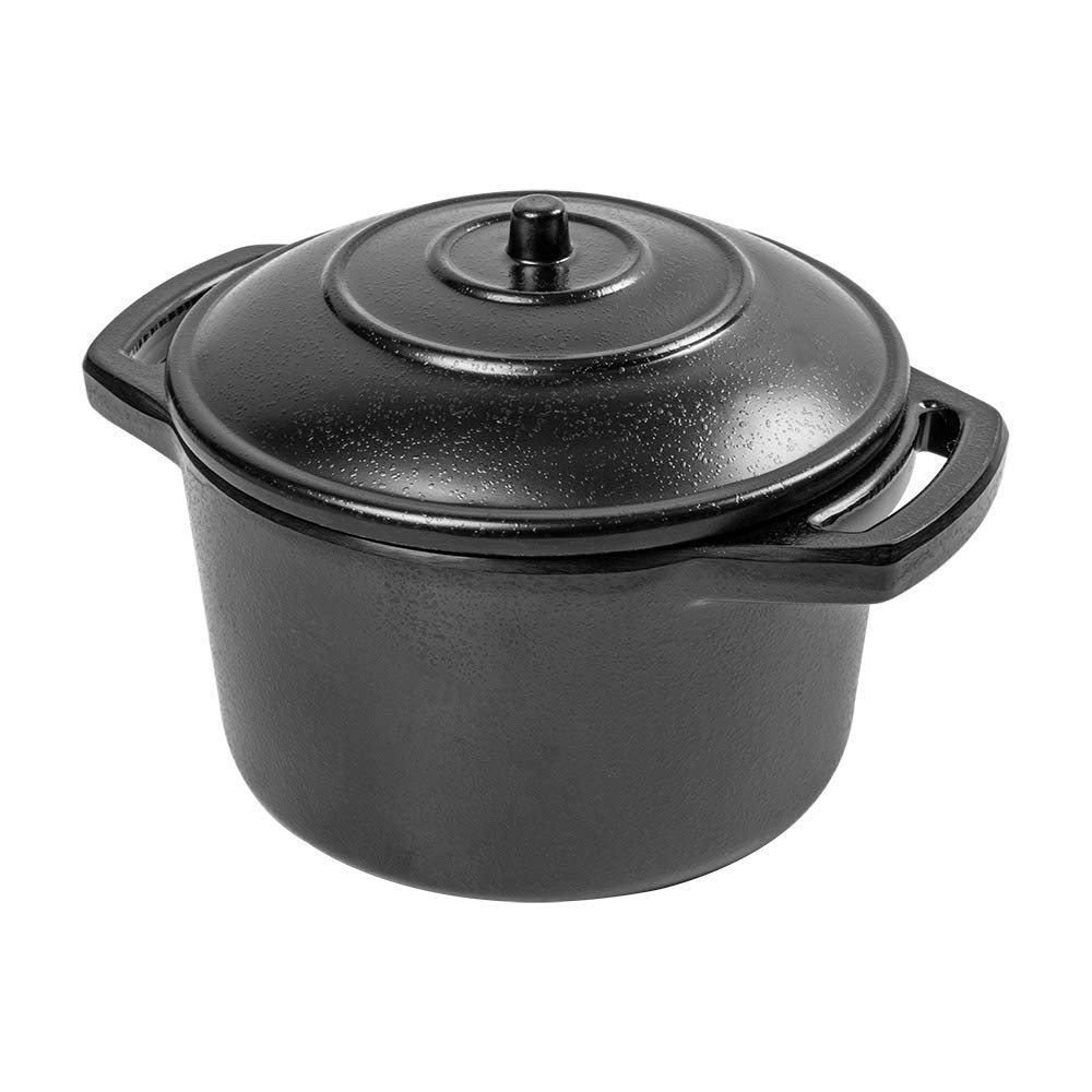 García de Pou - 12 unidades - Mini Cacerolas Con Asas Y Tapa 300 Ml Ø10,5X6,5 Cm Negro Melamina