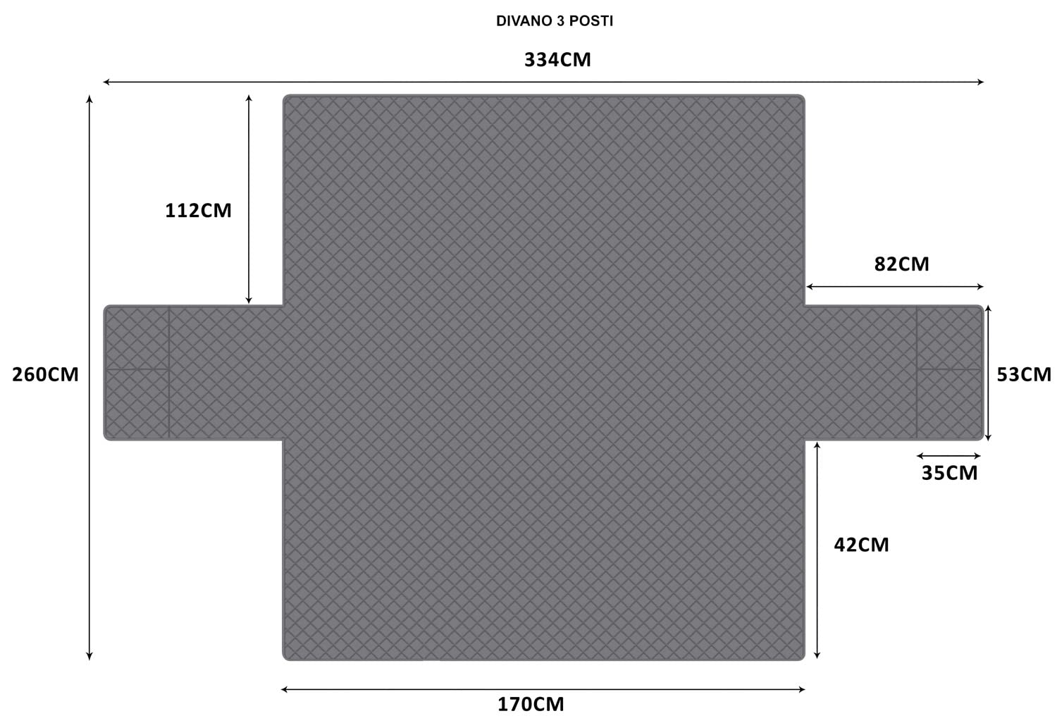 sevi's Copridivano 3 Posti con Braccioli - Copridivano Impermeabile - Reversibile - Antigraffio Gatto - Antimacchia - OEKO-TEX - Copri Divano Trapuntato in Microfibra (3 Posti, Grigio Chiaro)