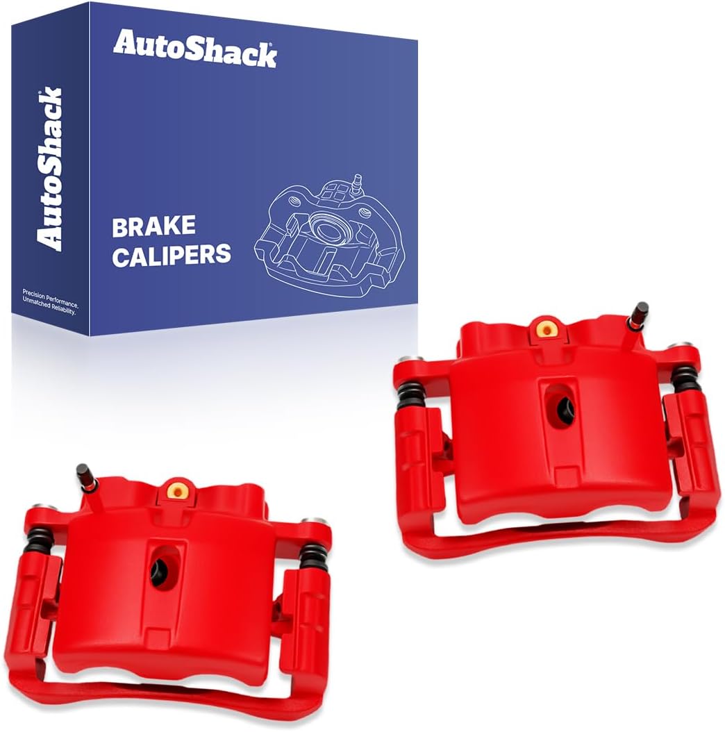 AutoShack Front or Rear Brake Calipers Red Powder-Coated Left & Right Replacement for 2001-2010 Chevrolet Silverado 2500 HD 2007 Chevrolet Silverado 1500 Classic 2001-2010 GMC Sierra 2500 HD 2-PC Set