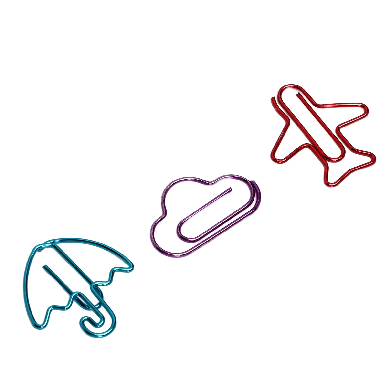 32 Scatole di Graffette Graziose, Divertenti Graffette Metalliche Fantasia Combinazione di Nuvole Bianche per Ombrello e Aereo, Graffette per Organizzare Documenti Classificando Organizer da Scrivania