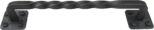 Farmhouse HPF8 - Tirador de gabinete de hierro forjado trenzado de 8 pulgadas (cera natural)