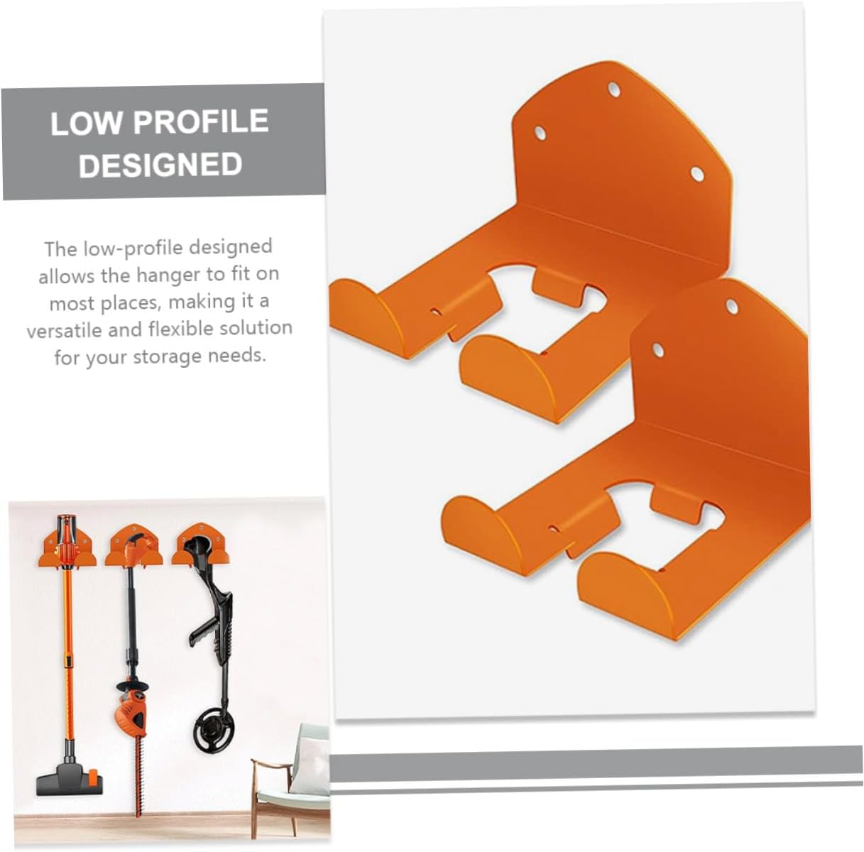 Heavy Duty Wall Hook Garage Storage Hooks Lawn Mower Hanger Wall Mount Garage Organizer 2pcs for Garden Tools Storage