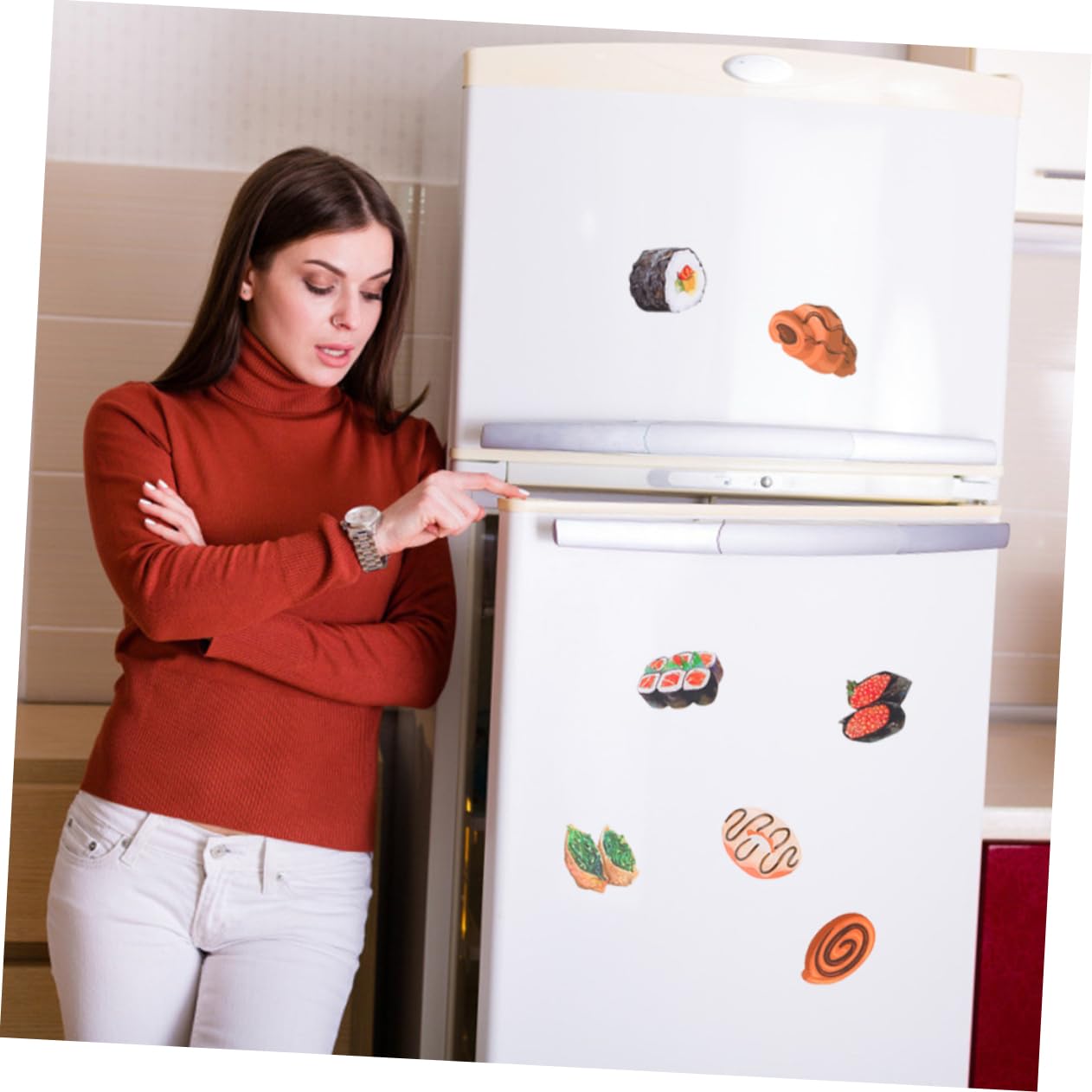TOPBATHY Kühlschrankmagnet Sushi 50 Stück Kühlschrankmagnet Magnete Für Den Geschirrspüler-Magnet Kühlschrankaufkleber Kühlschrank Magnete Lebensmittelmagnete Whiteboard-Magnet Spülmaschinenmagnet