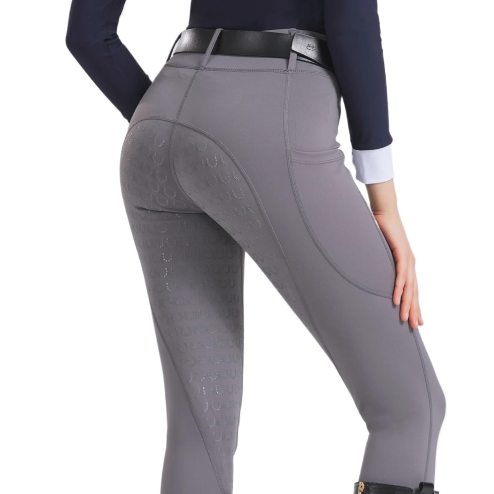 Pantalones De Equitación Pantalones de equitación Primavera y Verano for Mujer, Punto, Alta Elasticidad, Ajustados, Silicona, Transpirables Mallas De Equitación