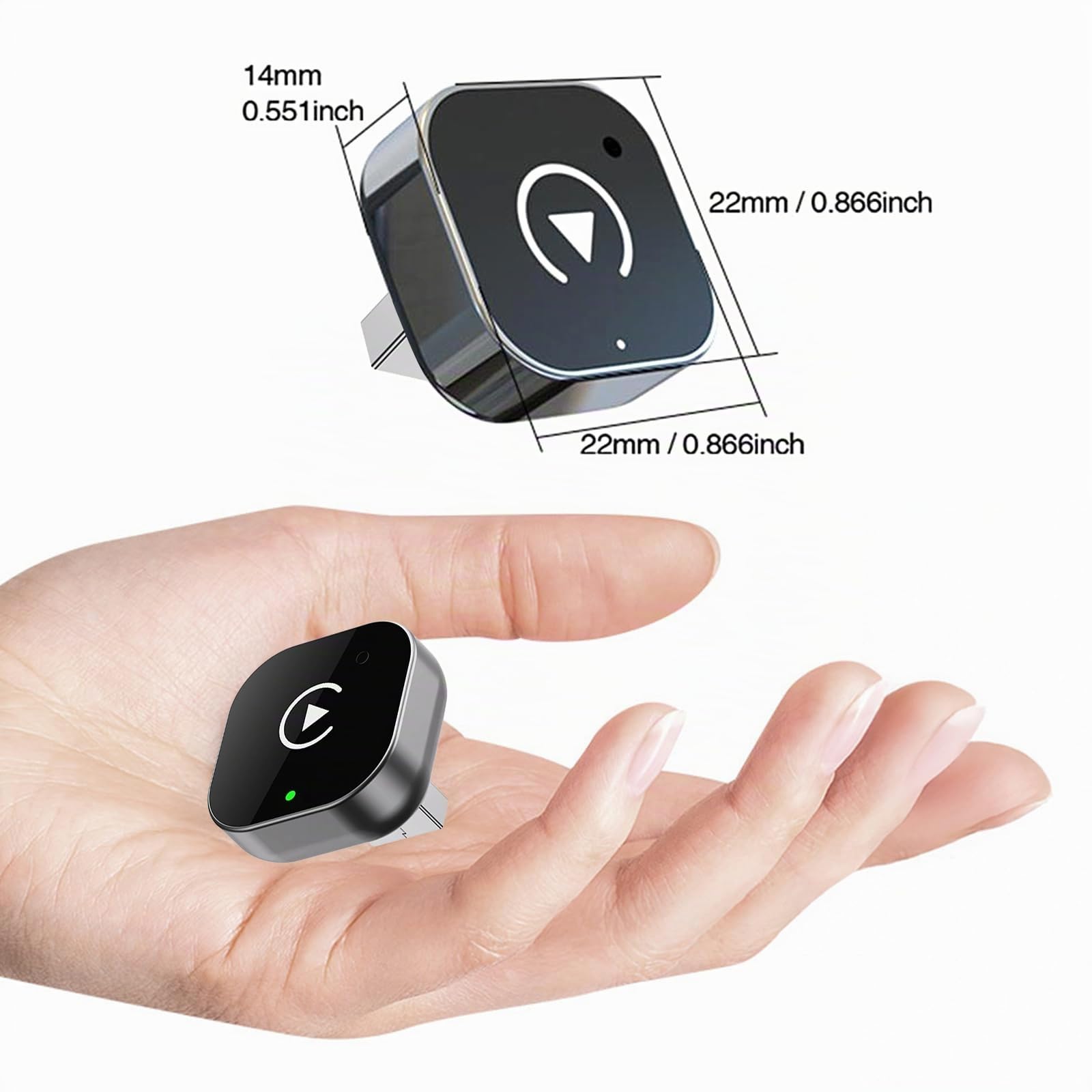 Mini Adaptador Carplay Android 2 en 1 Inalámbrico para iPhone/Android Plug and Play Convierte de Cableado a Inalámbrico Adaptador Car Play Compatible con iPhone iOS 10+