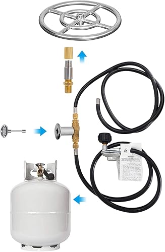 Miniatura 2 de Válvula mezcladora de aire de propano de 12 pulgada con adaptador hembra de 12 pulgada, válvula de mezcla de aire de gas natural para fogatas de gas
