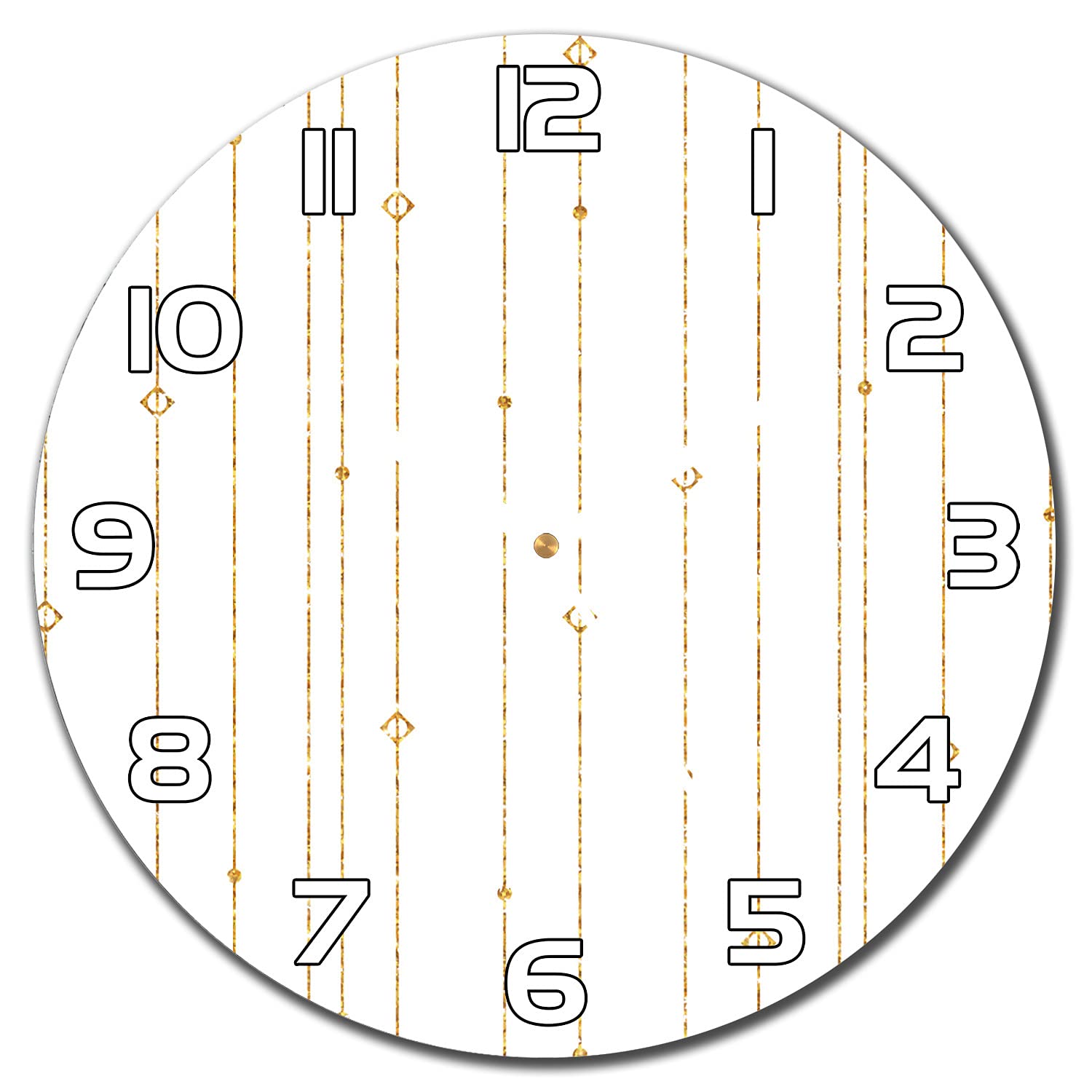 Horloge en verre 30 cm or géométrique pour cuisine et salon moderne