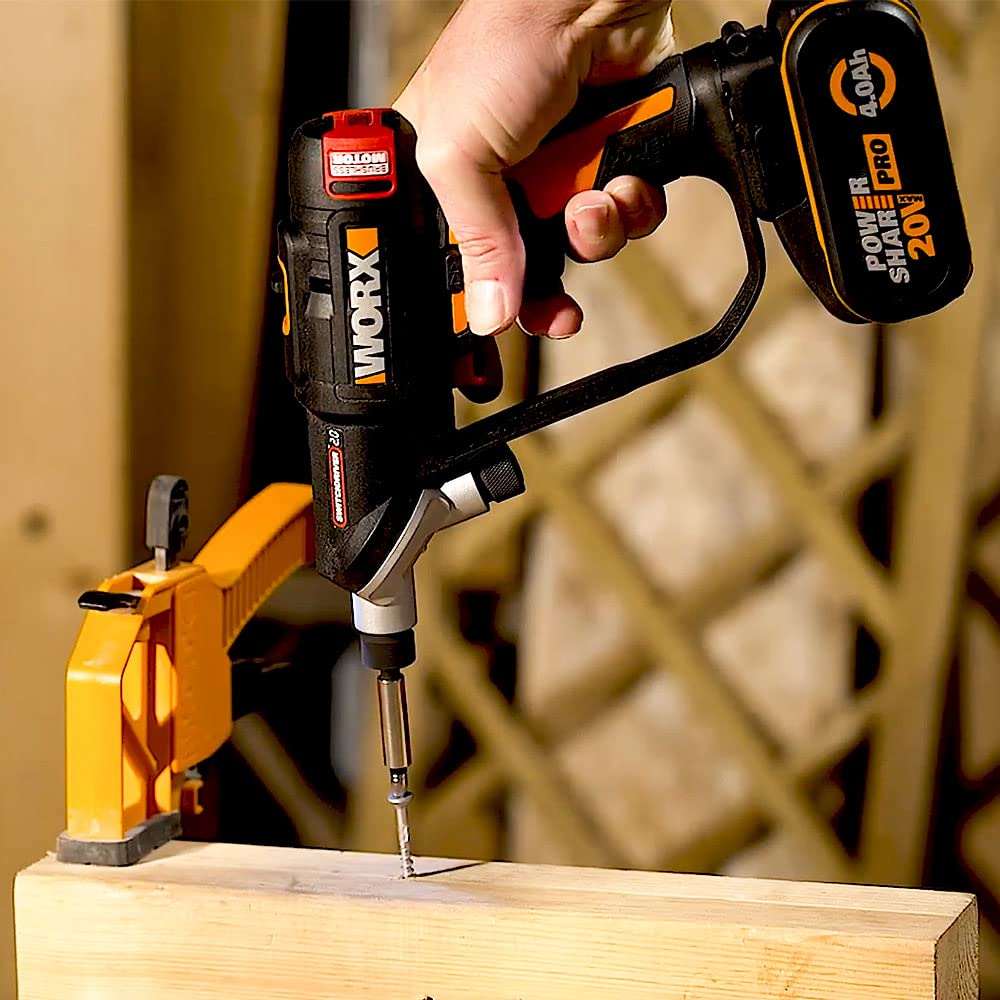 WORX WX177 NITRO wiertarko-wkrętarka akumulatorowa Switchdriver 2.0 20 V – mocny silnik bezszczotkowy do momentu obrotowego 50 Nm – szybka wymiana między 2 bitami – precyzyjne sterowanie momentem