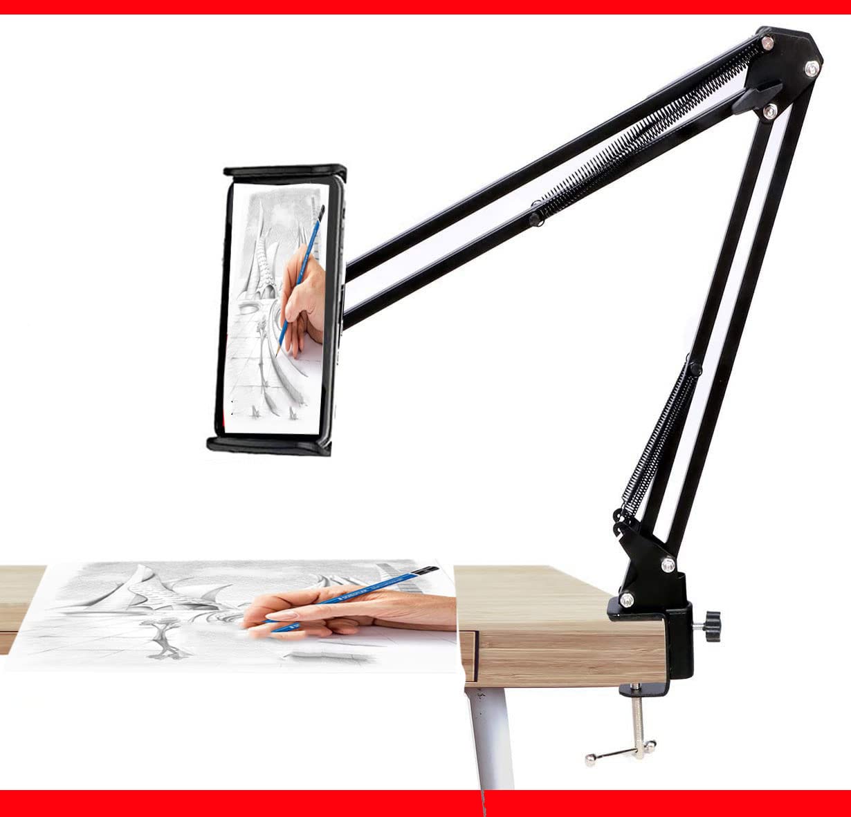 XORDUX Overhead Video Mobile Stand for Table and Bed | Overhead Tripod | Mobile Stand for Video Recording 360 Degree rotaional for All Mobile Black Color (B0C6F79V3J) Amazon Price History, Amazon Price Tracker