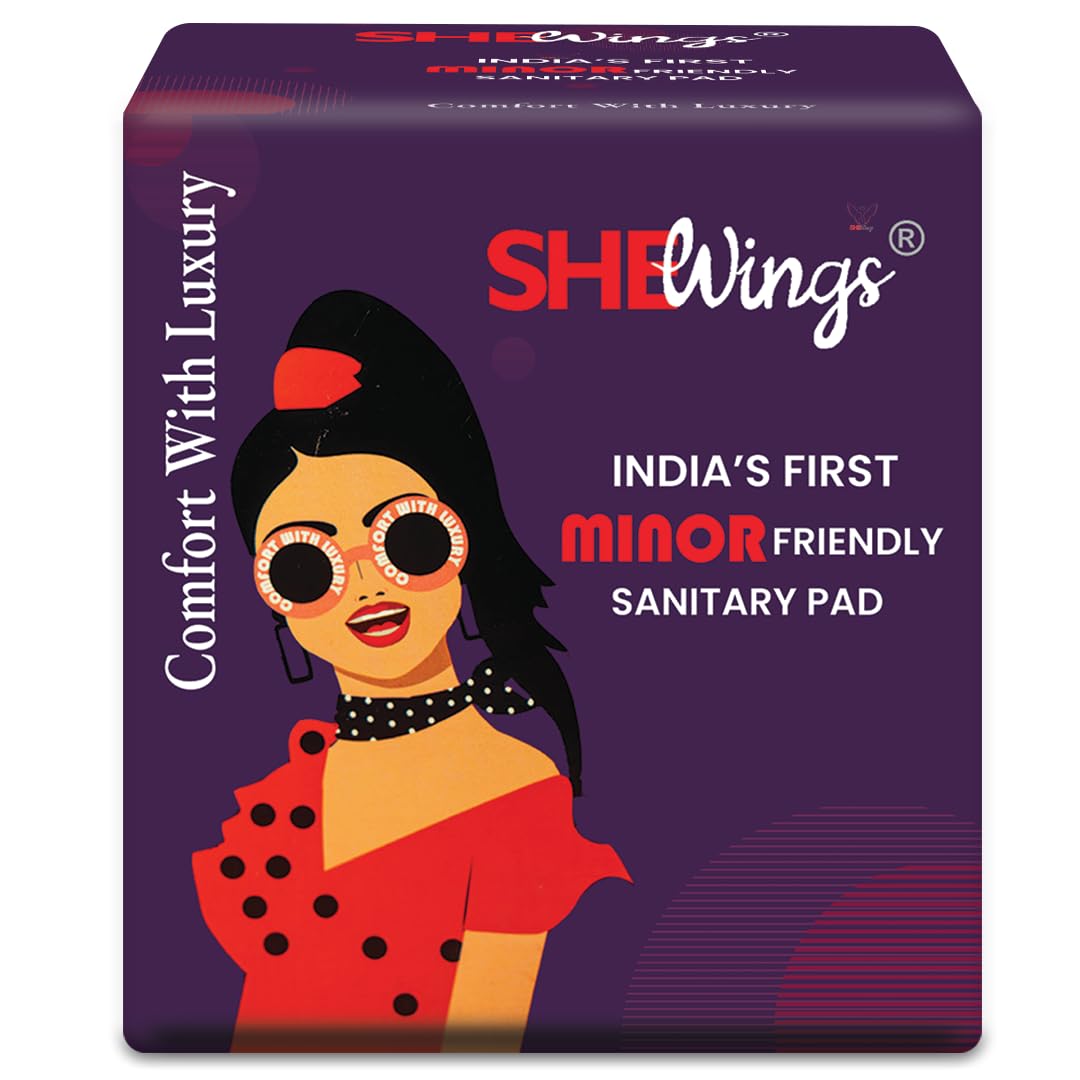 SHEWings Minor Friendly Sanitary Pads | 12 XXL Ultra Thin Sanitary pads | 100% Cotton Top Sheet | Teen friendly |100% Leakproof | Rash Free | Unscented | Pack of 12 Pads - With Disposable Bags | For all age groups |-image-31
