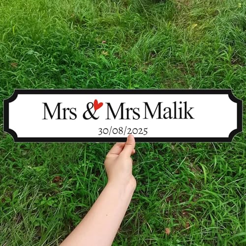Personalised Street Sign Mr & Mrs Wedding Vintage Style Indo