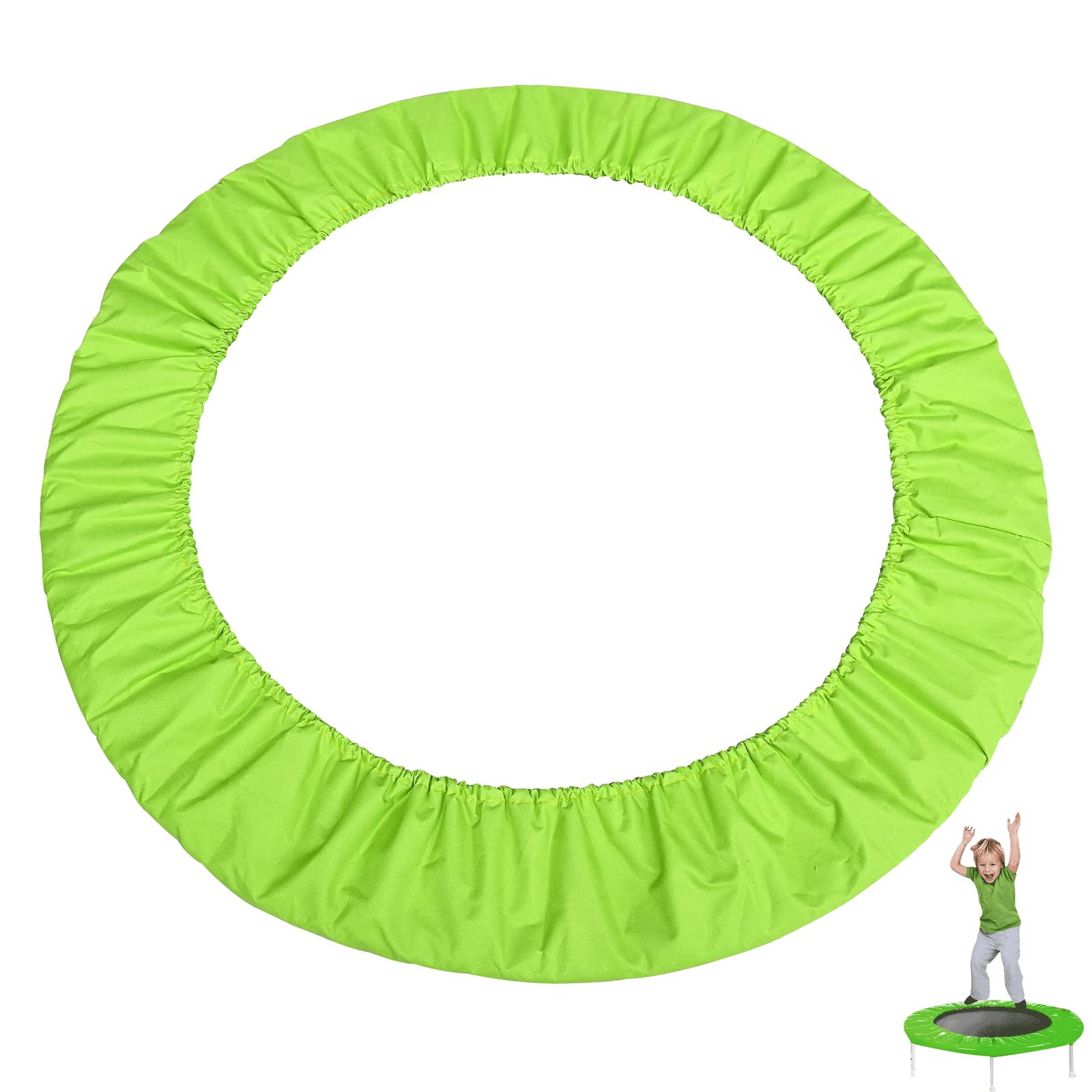 EUPXRHY Mini Trampoline Spring Cover 36 38 40 45 60inch Small Trampoline Pad Replacement 3 Layers Thickened & 22cm Widened, 800D Tear-Resistant Oxford Cloth, for Indoor Trampoline,Green,114cm(45inch)