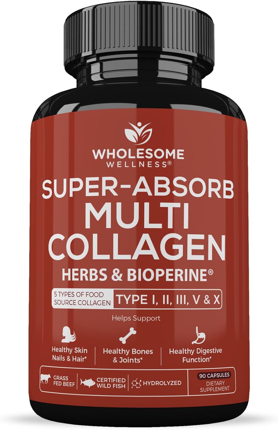 Super-Absorb Multi Collagen Pills Grass Fed, Super Bone Broth, Collagen Peptides