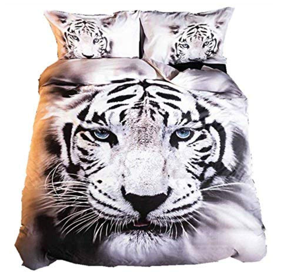 3D Tiger Bettwäsche Set – 2-teilig, 135x200 Cm, Mit Kissenbezug 80x80 Cm, Microfaser