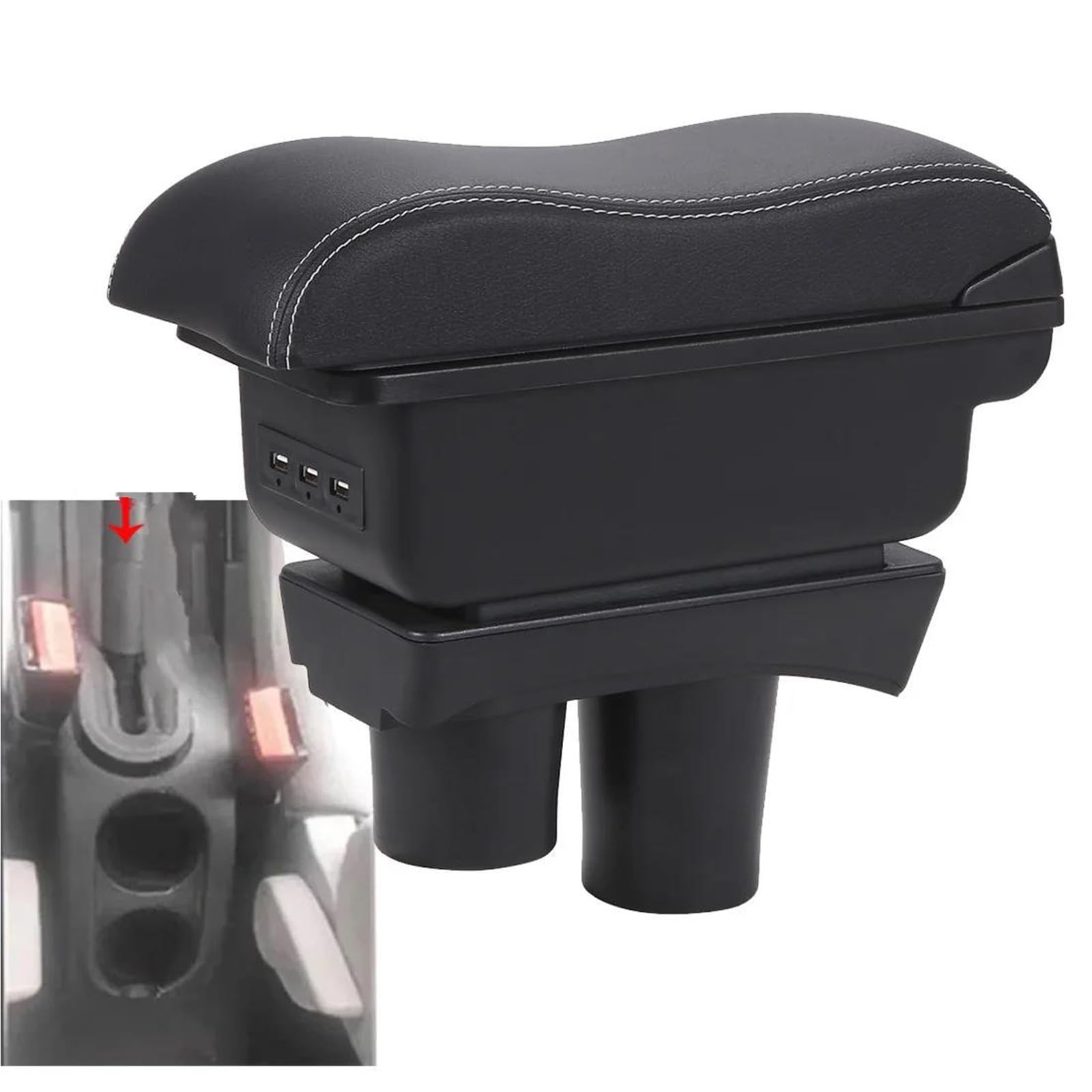 Pour Citroën C2 C3 Console Centrale De Voiture Boîte Rangement Accoudoir Porte-gobelet Modification Accessoires(Type E)