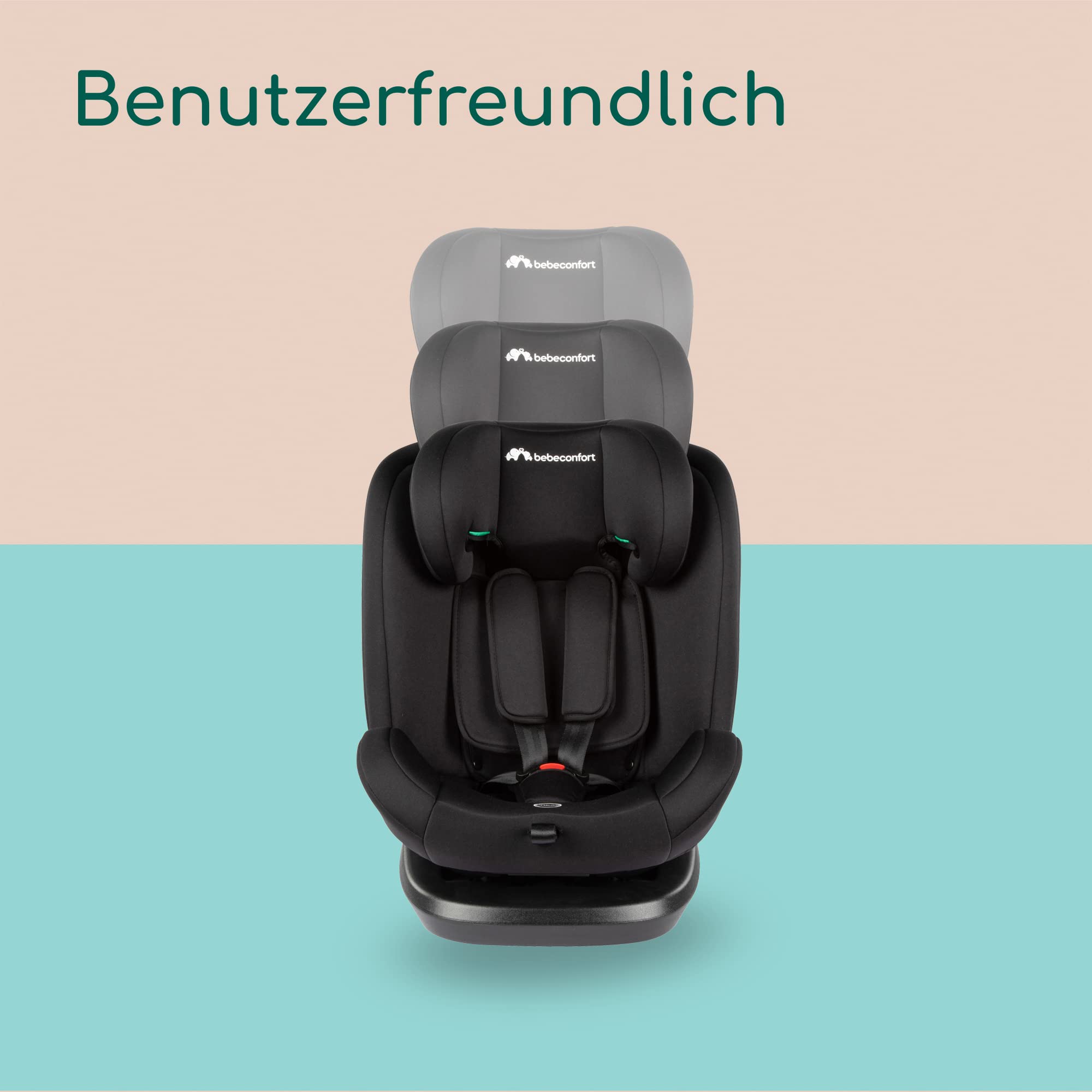 Bebeconfort EverFix i-Size Kindersitz, Vorwärtsgerichteter Kindersitz, ISOFIX-Kindersitz, von 15 Monaten bis zu 12 Jahren, 9-36 kg, 76-150 cm, Black Mist