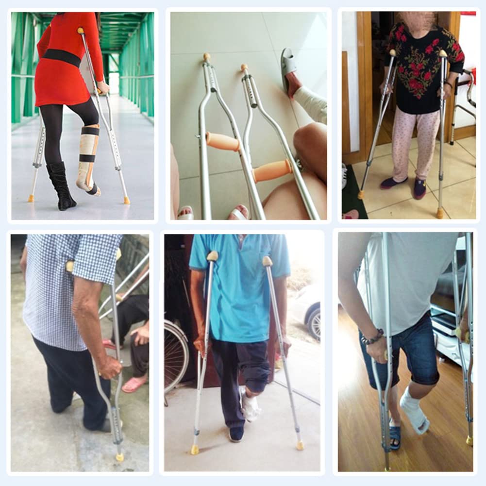 NGD Ultraligeras Muletas Ortopédicas,Regulables en Altura - Muletas para Caminar para Hombres Mujeres,2 Unidades Muletas Axilares de Aluminio con Empuñadura Acolchada(Plateada)