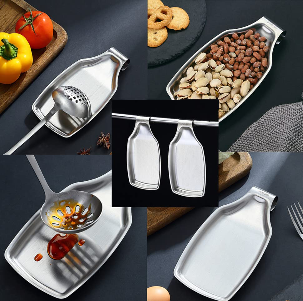 Porta Cucchiaio In Acciaio Inox 304 - Base Antiscivolo - Design Moderno - Lavabile In Lavastoviglie - Foto 3