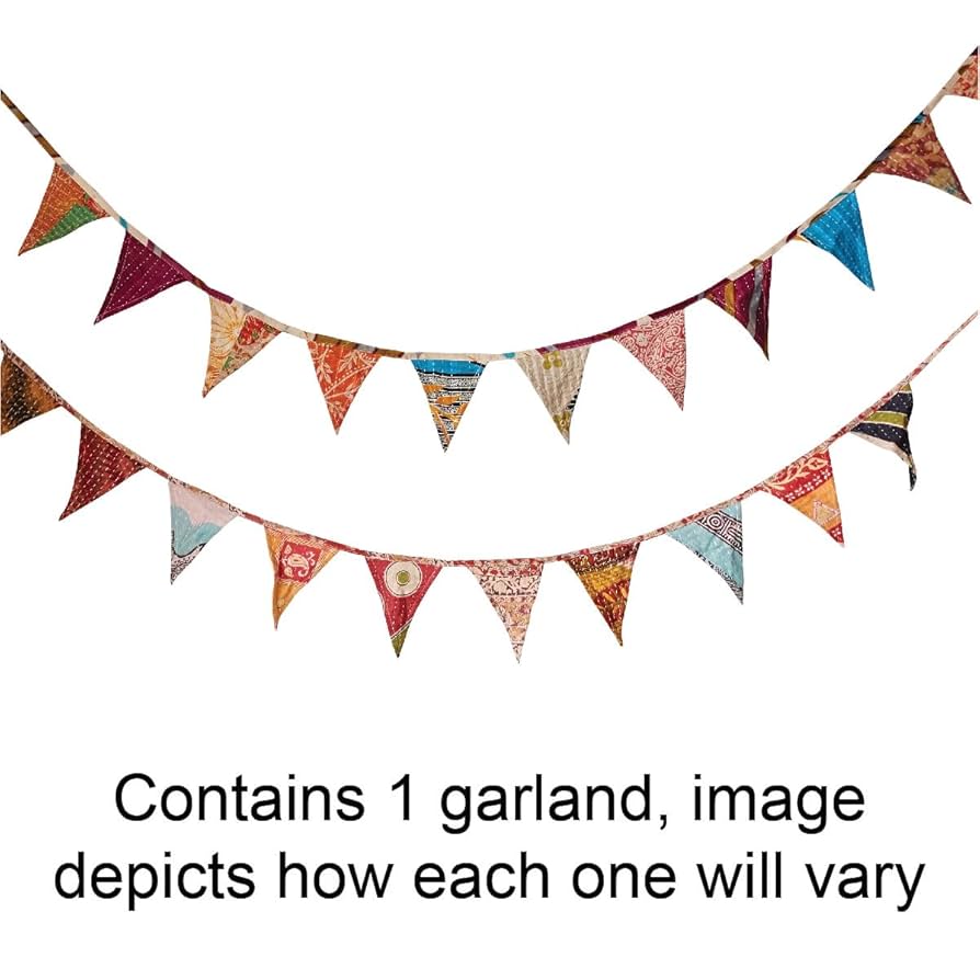* vintage garland ୨୧ *✵ 硝子のカラフル ガーランド Amazon.com: Creative Co-Op Vintage Kantha Quilt Garland