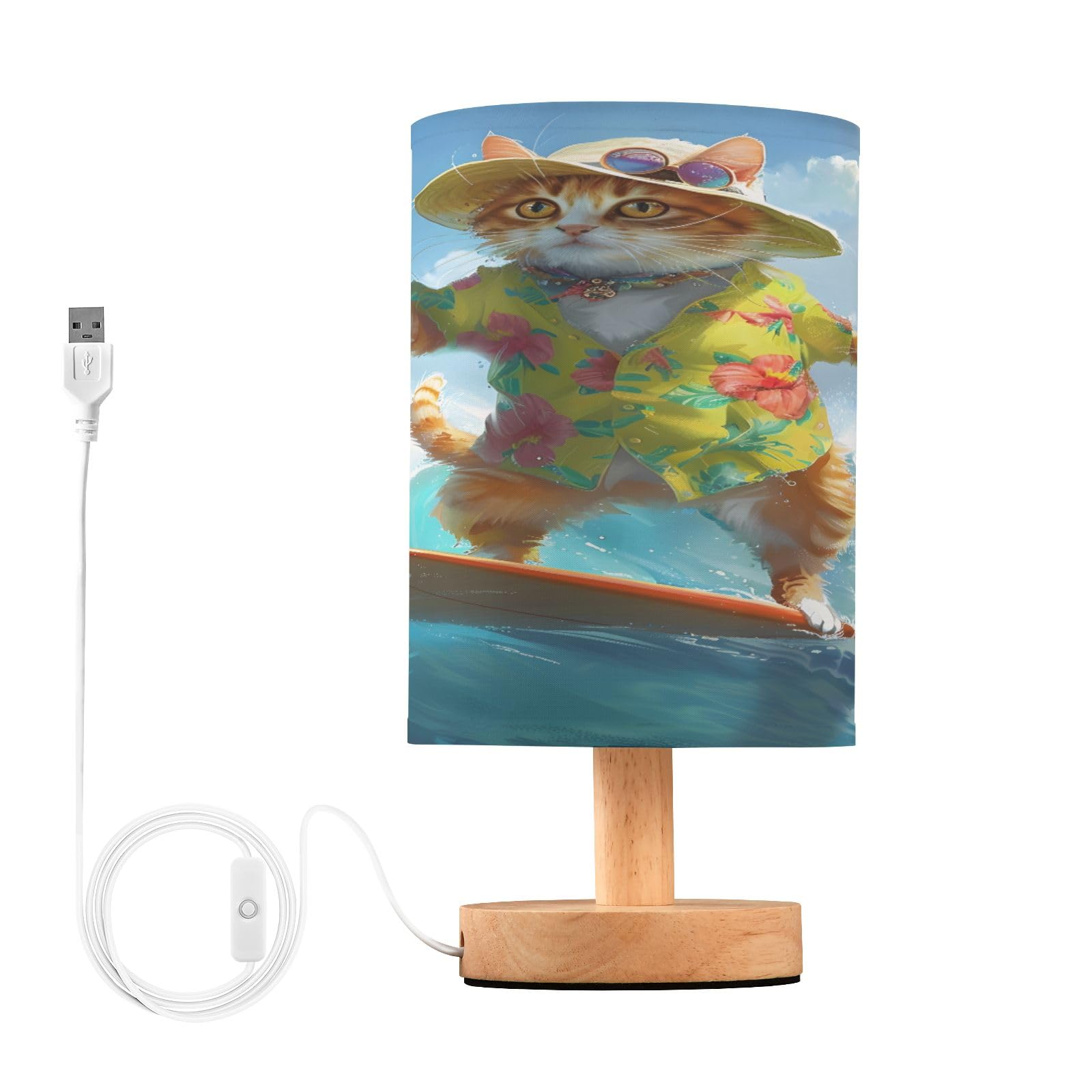 Mnsruu Small Table Lamp for Bedroom Cat Surfing Table Lamp Nightstand Lamp for Livingroom Office Reading Working Table Desk