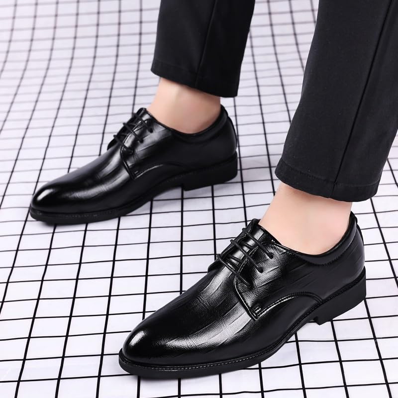Comfort Orthopedic Mens Formal Shoes Italian Leather Lace-up Wingtip Business Working Office Slip Resistant Low Top Rubber Sole Non Slip Shoe3