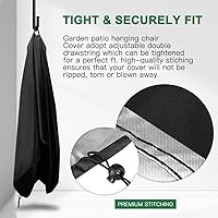 Vista 5 de Funda para parrilla, 56 pulgadas, impermeable, resistente a la intemperie, a prueba de rasgaduras, anti-UV, resistente a la decoloración, con correa