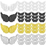 48 Pieces Plastic Angel Wings for Crafts Christmas Tree Ornaments Small White Angel Wing Christmas...