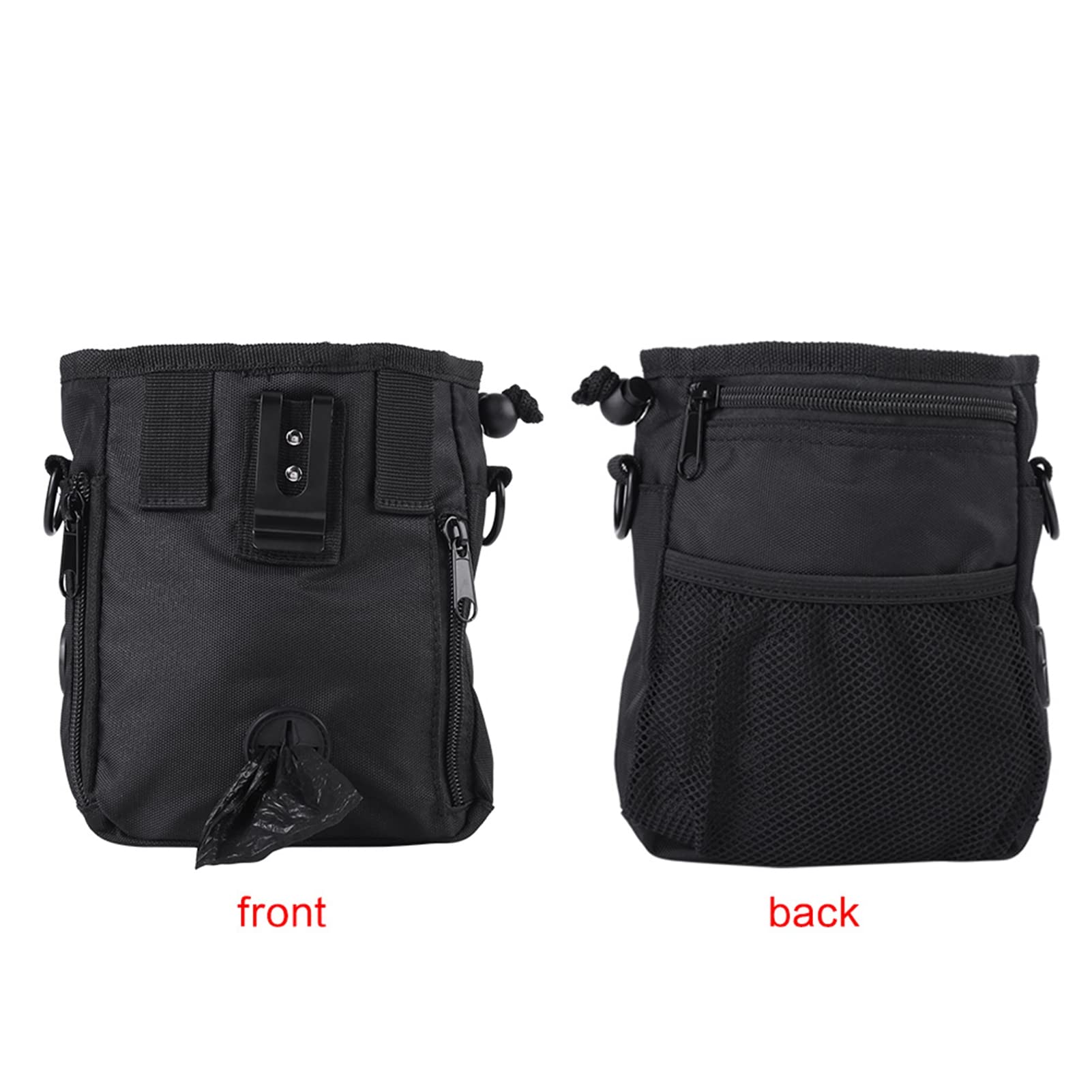 Borsa per animali domestici per addestramento del cane, con cintura e tracolla staccabili, Borsa porta snack in rete di nylon resistente con supporto per sacchetto per la cacca,