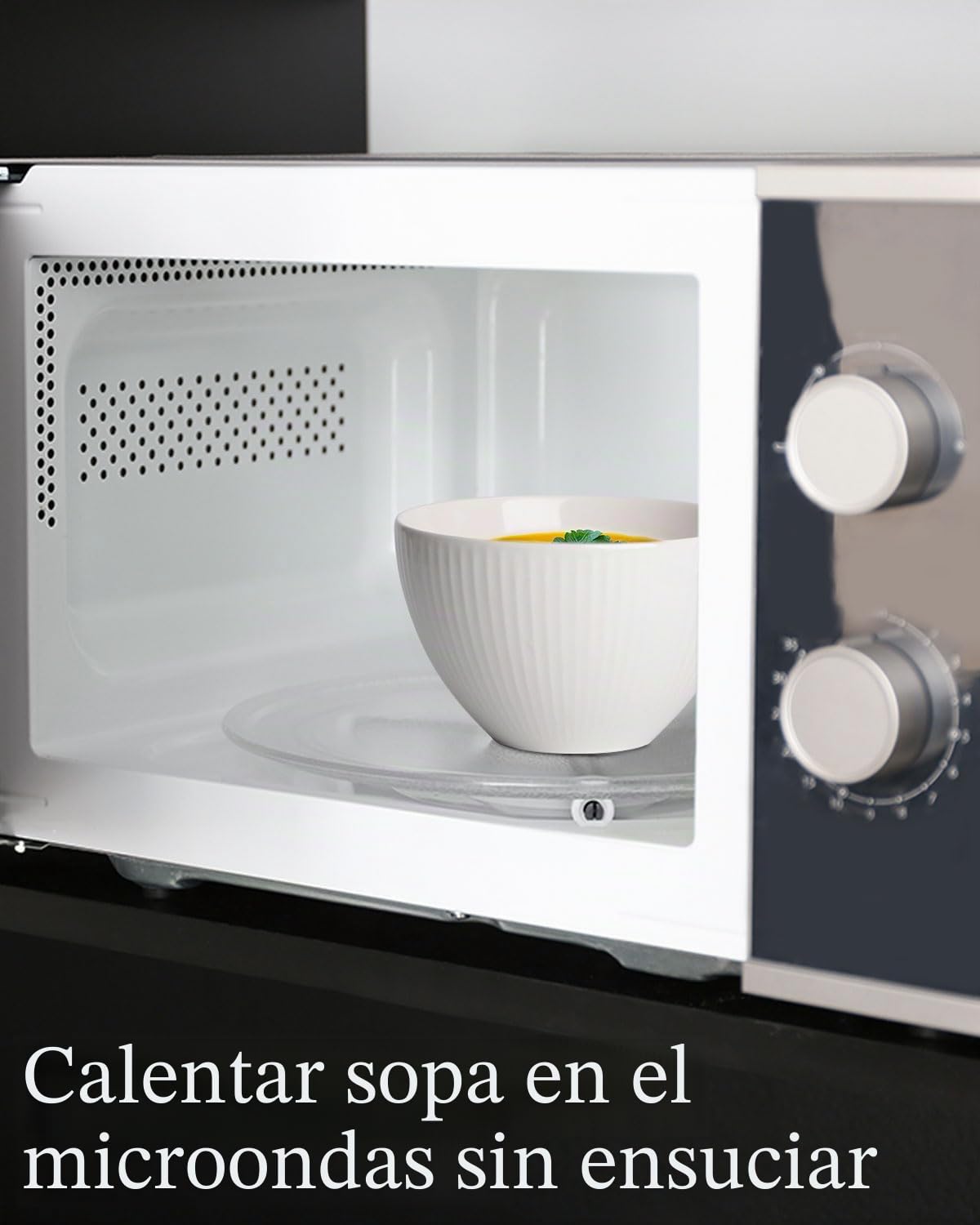 NUTRIUPS Cuencos Profundos para Cereales, 5.5in 750 ml, Cuencos Grandes de Porcelana para Avena, Ensalada, Cuencos blancos, Juego de 6, Aptos para Lavavajillas y Horno