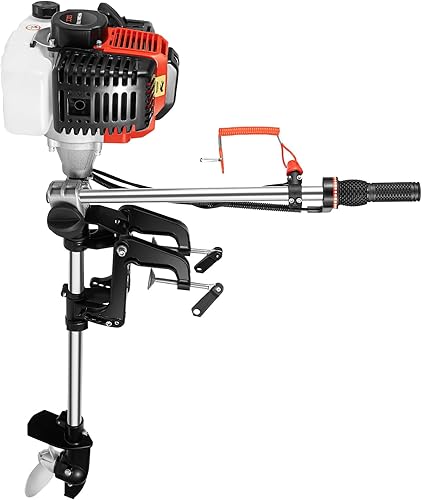 Motor de barco fuera de borda de 2 tiempos 2.3HP 1.7KW 52CC Motor de barco marino de arranque manual para barcos de pesca inflables, yates,