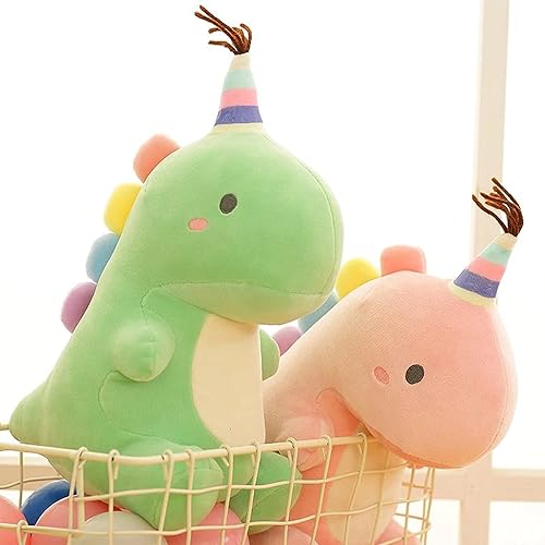 Miniatura 4 de Juguetes de peluche de animales, diseño de dinosaurio suave, para regalo, niños y niñas (verde, 13.8pulgadas)