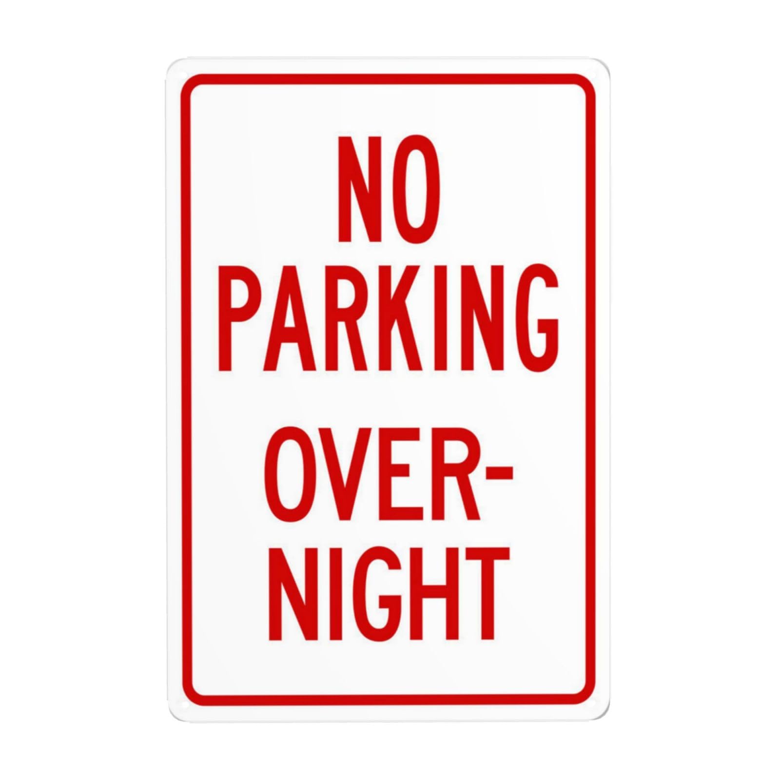 SMAZDFXX No Parking Overnight Parking Metal Warning Signs, Cautions Security Tin Sign, Safety Posted Signs for Street Business Wall Decor 5.5"x8"