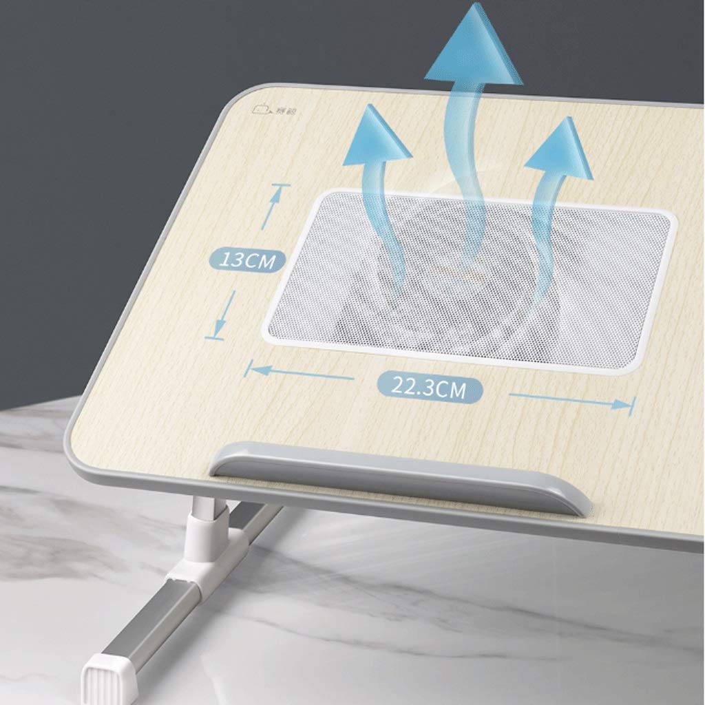Tavolo da Campeggio Pieghevole Tavolo da tavola for laptop del tavolo pieghevole con gambe pieghevoli, vassoio for la colazione del letto di legno, scrivania del computer portatile della compressa del