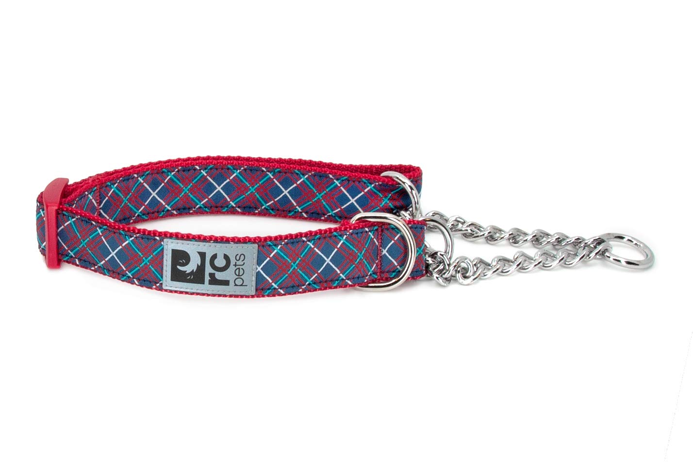 RC Pets 1" Martingale Training Dog Collar, Medium, Navy Tartan